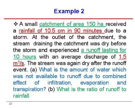 Solved Example 2 A Small Catchment Of Area 150 Ha Received