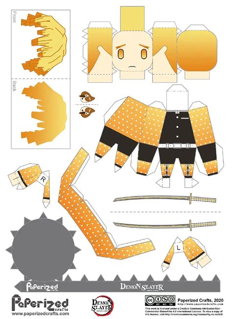 Demon Slayer Papercraft Template