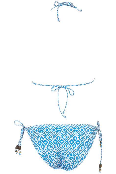 Topshop Aztec Triangle Bikini In Blue Lyst