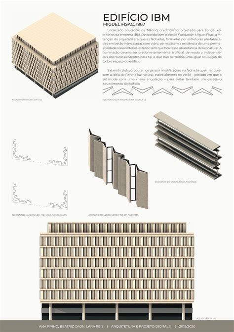 Estudo Da Fachada Do Edif Cio Ibm Miguel Fisac Projects Supplies