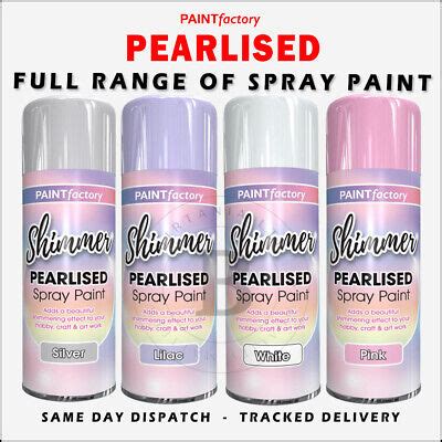 Pearlised Shimmer Aerosol Spray Paint Ml In White Silver Lilac Art