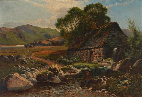 Lot - Henry John Boddington (1811-1865), Figure near cottage, 1861