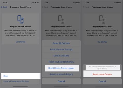 how to reset apps layout on iphone