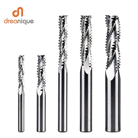 Dreanique 1pc 3 Flutes Solid Carbide Roughing Milling Cutter 4mm 12mm