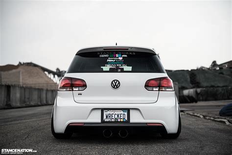 Sexy In White Yasunobus Usdm Style Vw Golf Stancenation™ Form Function