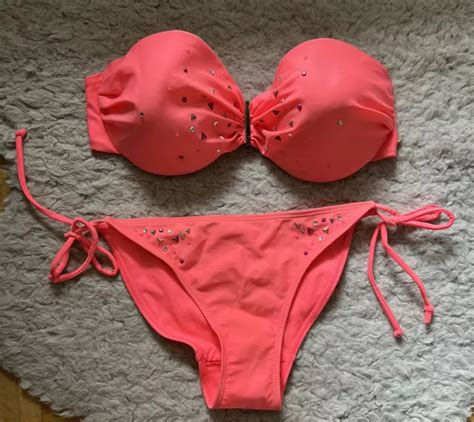 Hunkem Ller Bikini Sylvie Collection Neon Pink Strass Neuwertig Gr E