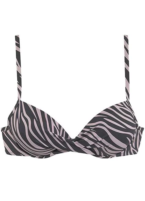 LASCANA Zebra Print Push Up Bikini Top LASCANA