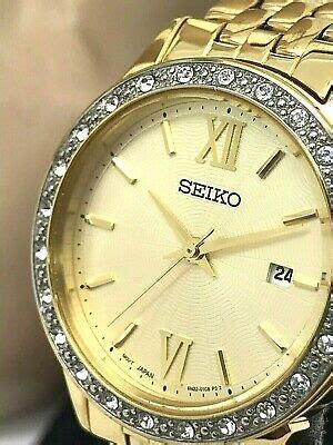 Seiko Quartz Crystal Accent Gold Tone S Steel N H Rose