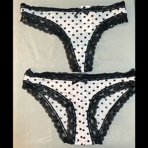 Hers By Herman Intimates And Sleepwear Sexy Light Pink Black Polka