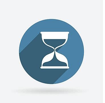 Hourglass Waiting Circle Blue Icon With Shadow Simple Timer Business