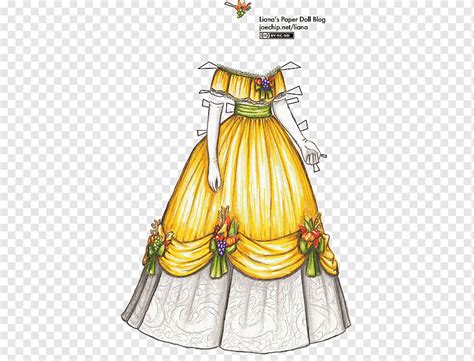 Dress Ball Gown Paper Doll Evening Gown Paper Ribbon Party Dress