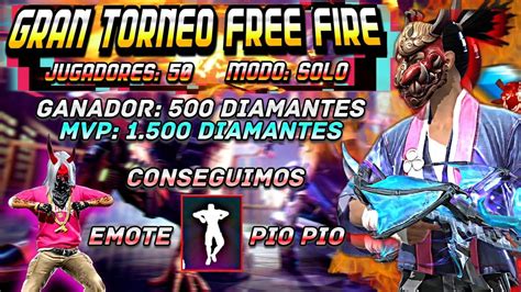 TE INVITO AL TORNEO DE FREE FIRE 2K DIAMANTES EN PREMIOS TIO GAMER FF