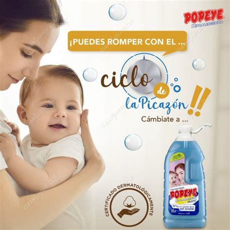 Detergente Líquido Popeye Hipoalergénico Doypack 3 L Clean Queen