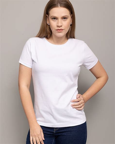 camiseta feminina branca lisa 100 algodão