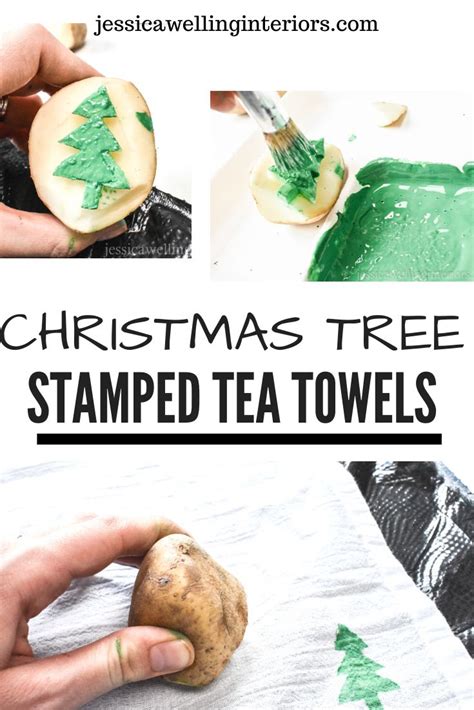 Potato Stamp Tea Towels Easy Inexpensive Diy Gifts Inexpensive Diy