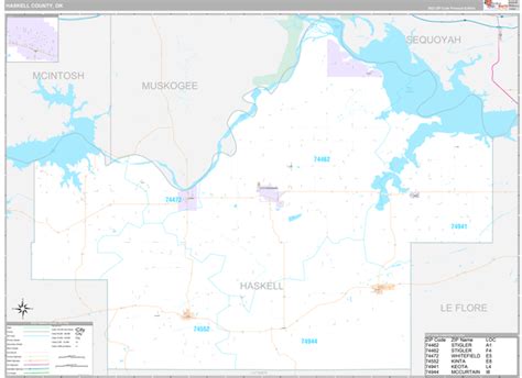 Haskell County, OK Wall Map Premium Style by MarketMAPS - MapSales