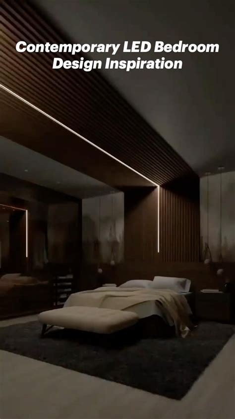 Diseño de dormitorio contemporáneo con iluminación LED