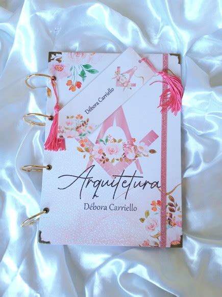 Caderno Fichário A4 Arquitetura Rosa Elo7 Produtos Especiais