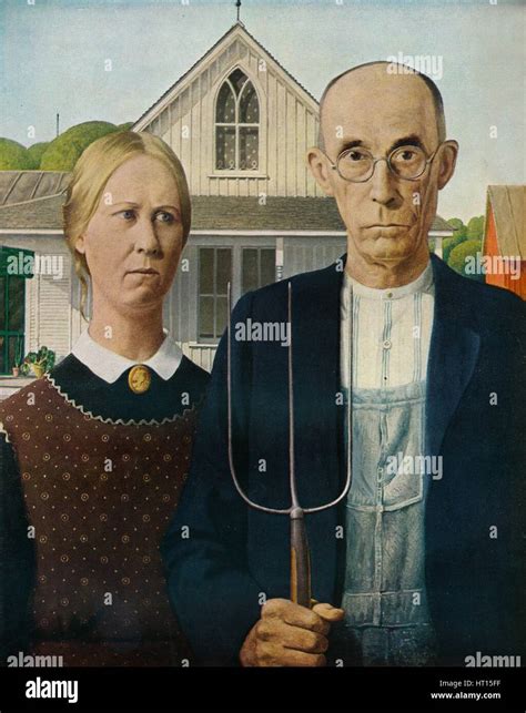 American Gothic 1930 Artist Grant Devolson Wood Stock Photo Alamy