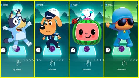 Bluey Bingo Sheriff Labrador Cocomelon Pocoyo Cocomelon Tiles