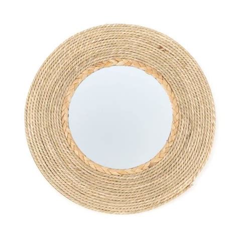 Miroir Mural Rond En Osier Tress Beige Et Brun D Coration Murale