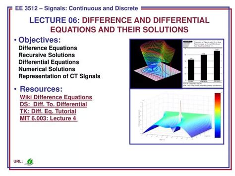 PPT - LECTURE 06: DIFFERENCE AND DIFFERENTIAL EQUATIONS AND THEIR ... 