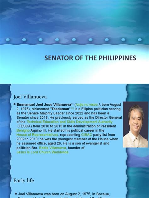 Senator Joel Villanueva | PDF | Philippines | Government