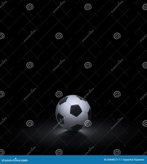 Soccer Ball on Black Background Stock Image - Image of league, isolated