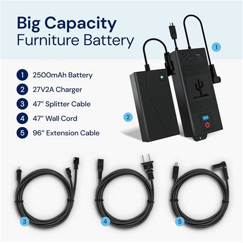 Wireless Battery Pack For Reclining Furniture With Lcd Display