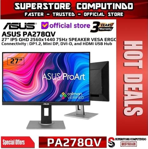 Jual Monitor Led Asus Pro Art Pa Qv Ips X Hdmi Minidp Dp