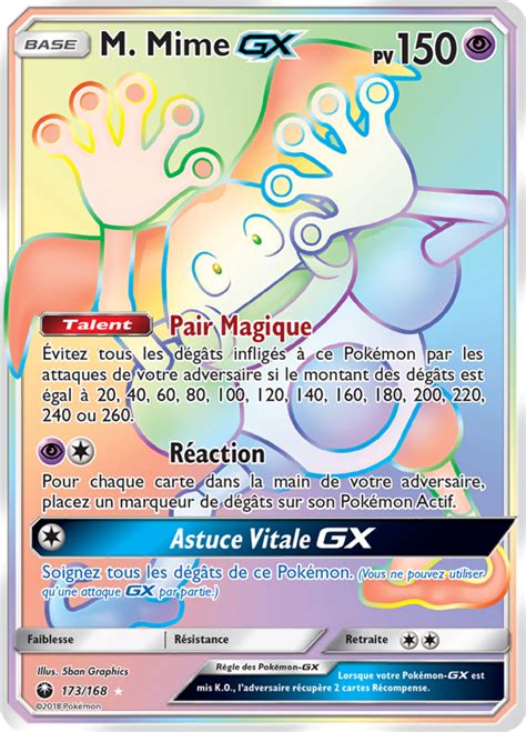 M Mime GX Soleil et Lune Tempête Céleste 173 Poképédia