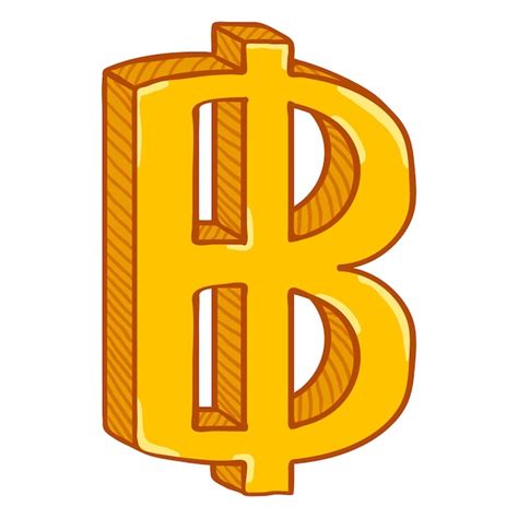 Premium Vector Vector Cartoon Gold Thai Currency Symbol Thailand Baht