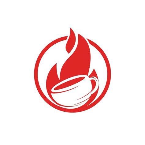 Fire flame hot roasted coffee logo design. Hot coffee shop logo with ...