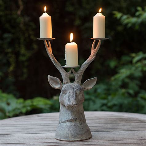 Grand Stag Head Candle Holder By The Flower Studio Notonthehighstreet