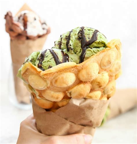 Egg Waffle Ice Cream Cones (Puffle Cones) - Kirbie's Cravings