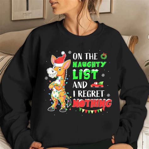 Donkey Christmas On The Naughty List And I Regret Nothing Etsy