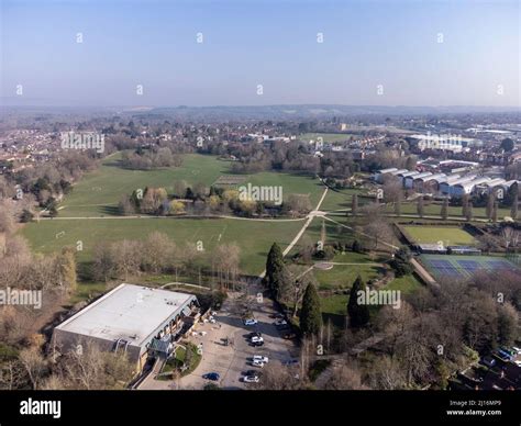 Aerial view of Horsham Park West Sussex Stock Photo - Alamy