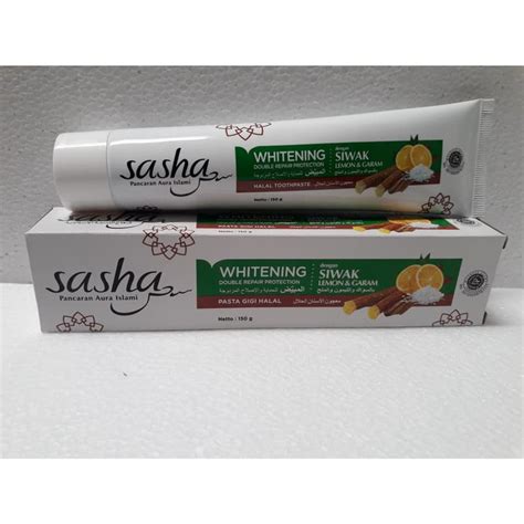 Jual SASHA Pasta Gigi Halal Whitening 150 Gr Shopee Indonesia