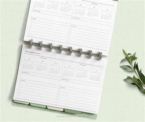 2023 Quarterly Planner Printable Half Letter Quarterly - Etsy