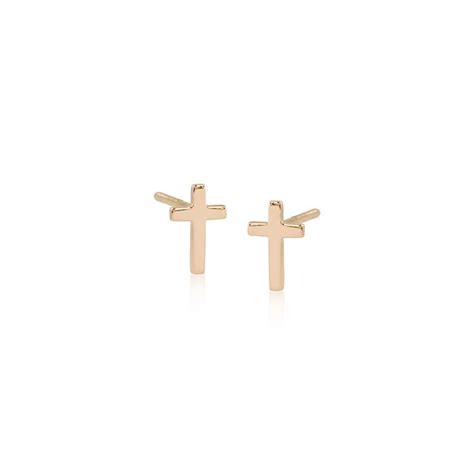 Child's 14kt Yellow Gold Cross Earrings | Ross-Simons