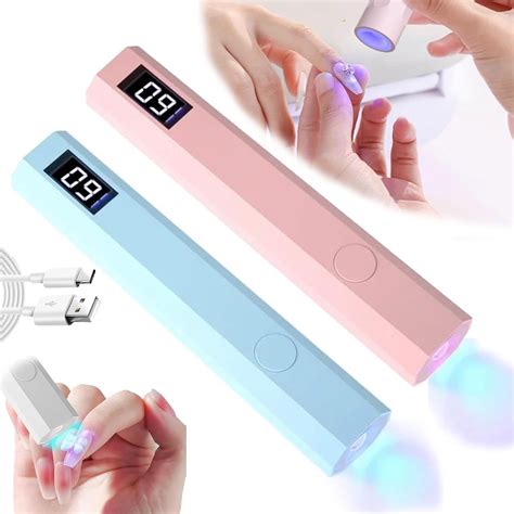 Glonailstickers Finger Nails UV Light, Glo Nail Stickers Kit with UV