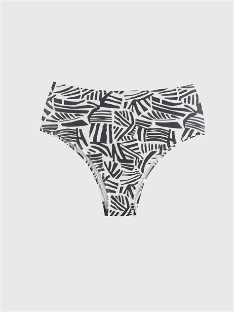 SİYAH UV Korumalı Desenli Kadın Brazilian Bikini Alt S Z LQJ LCW
