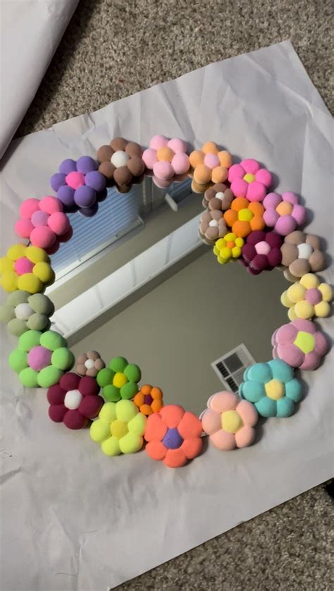 My Diy Flower Mirror Is So Cute Diy Flower Mirror Flower Mirror