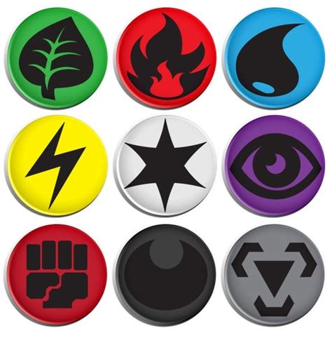 Pokemon Element/Energy Symbols Button Badges 9 by ButtonPinBee