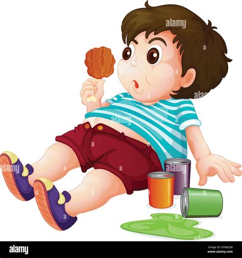 Ilustración De Un Full Fat Kid Imagen Vector De Stock Alamy