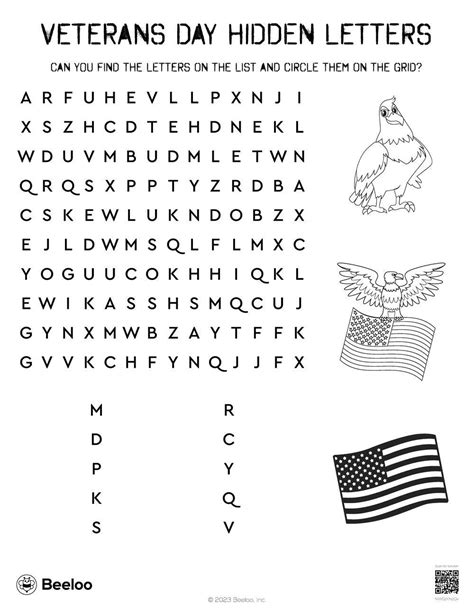 Veterans Day Hidden Letters Beeloo Printable Crafts And Activities