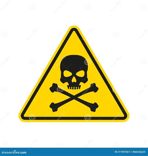 Hazard Or Warning Sign With Skull And Bones Toxic And Chemical Poison