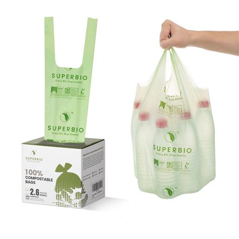 Buy Superbio Gallon Compostable Handle Tie Garbage Bags Count