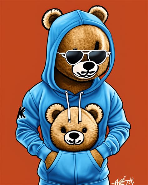 Cute Hip Hop Teddy Bear Graphic Creative Fabrica