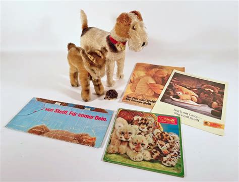 Three Steiff Animals And Vintage Steiff Brochures Auction